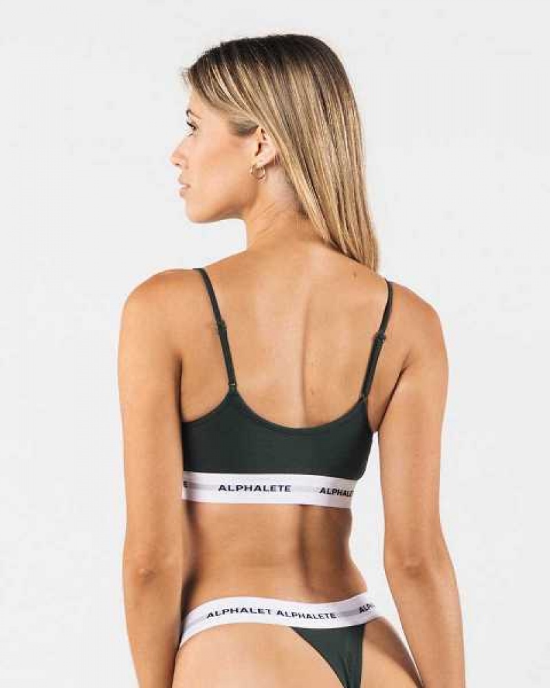 Green Women's Alphalete Acute Cami Bralette Sports Bra | UAE-401352