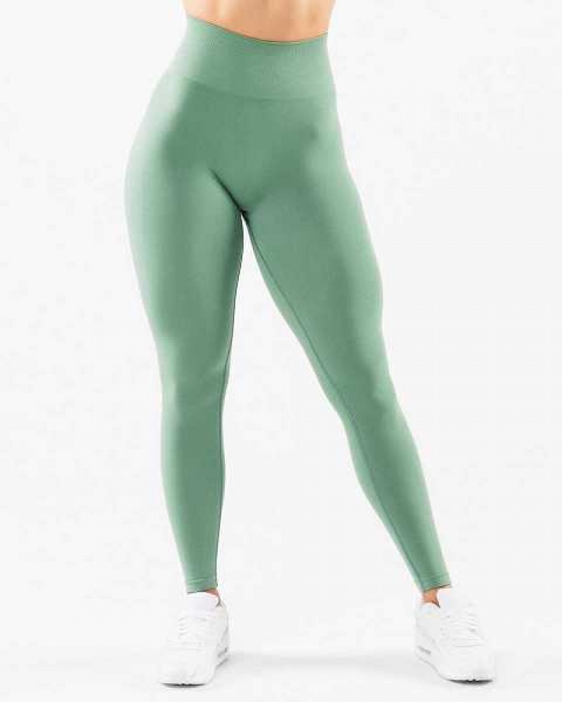 Green Women's Alphalete Amplify Leggings | UAE-680327