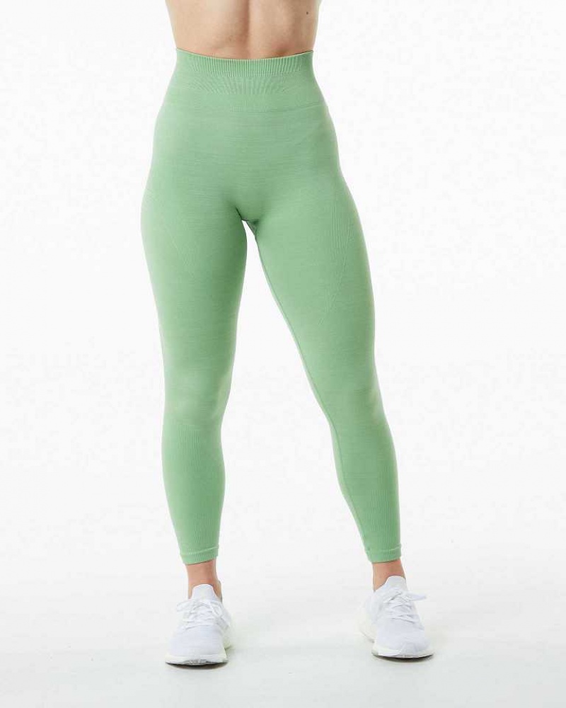 Green Women's Alphalete Ozone Leggings | UAE-526879