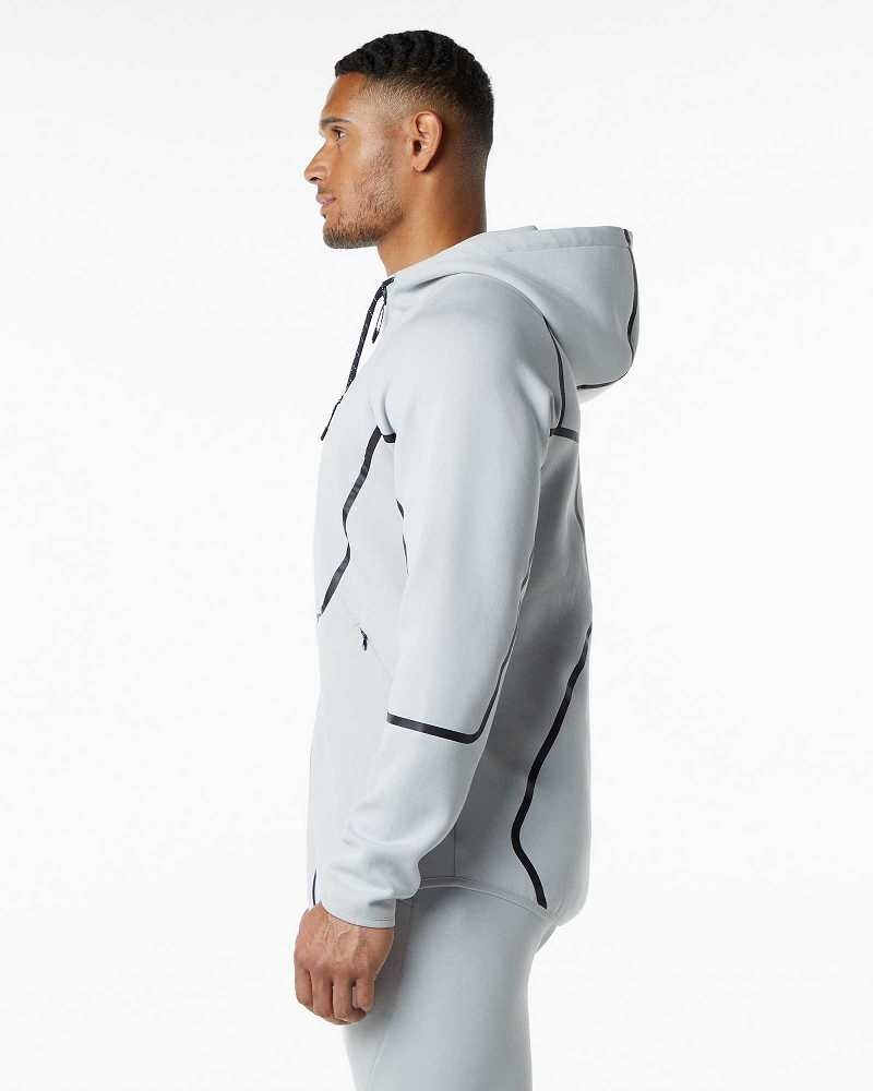 Grey Men's Alphalete ELMTS Athletic Jackets | UAE-615748