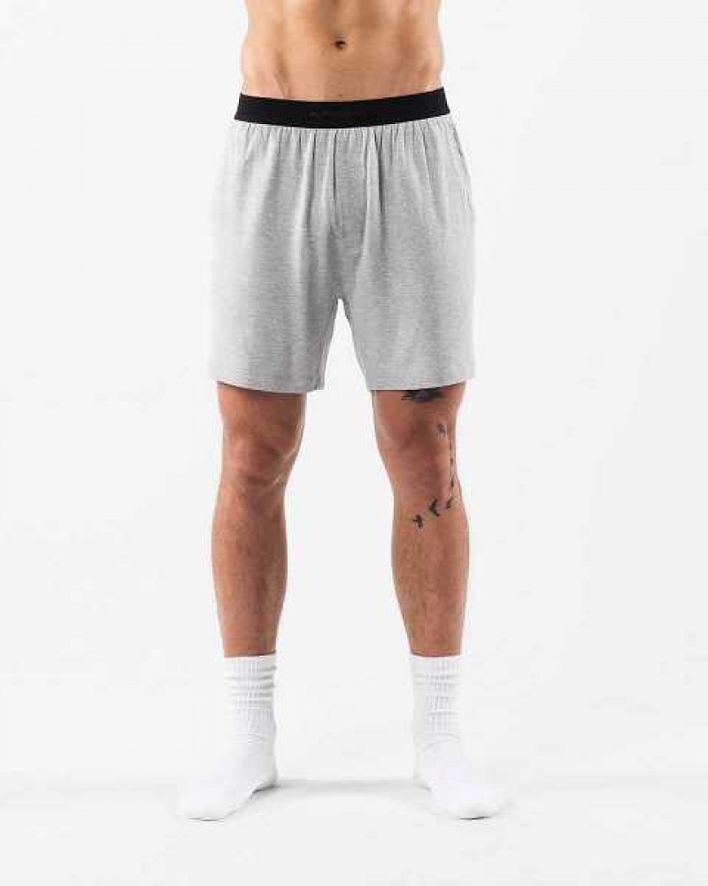 Grey Men\'s Alphalete Lounge Shorts | UAE-786924