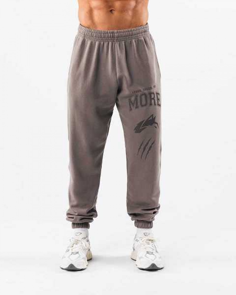 Grey Unisex Alphalete Earth Dye Graphic Jogger | UAE-387926