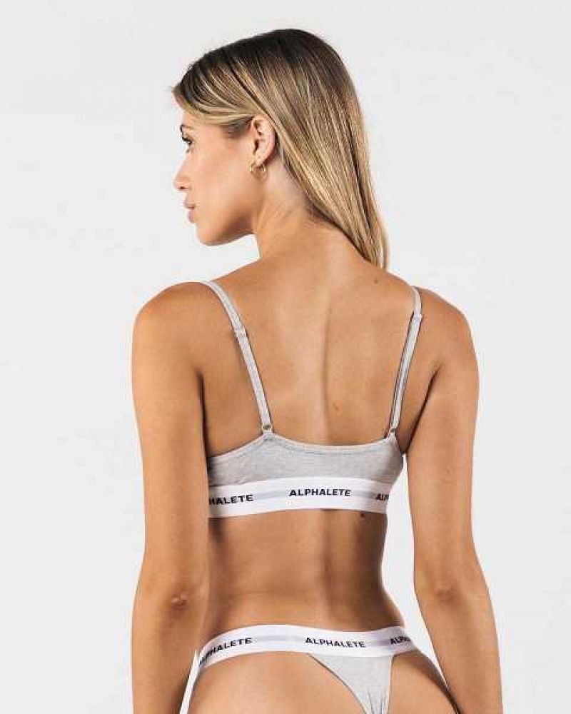 Grey Women's Alphalete Acute Bralette Underwear | UAE-489213