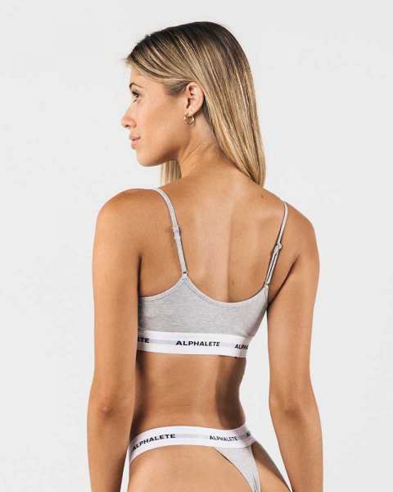 Grey Women's Alphalete Acute Cami Bralette Underwear | UAE-630124