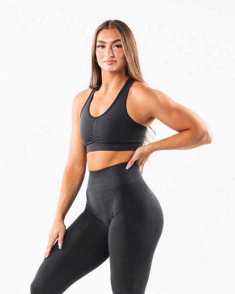 Grey Women's Alphalete Amplify Sports Bra | UAE-716824