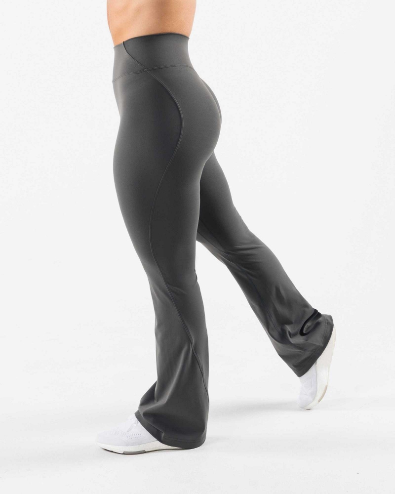 Grey Women's Alphalete Aura Flared Leggings | UAE-645310