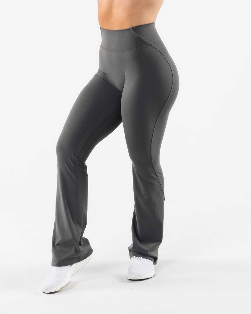 Grey Women\'s Alphalete Aura Flared Leggings | UAE-645310