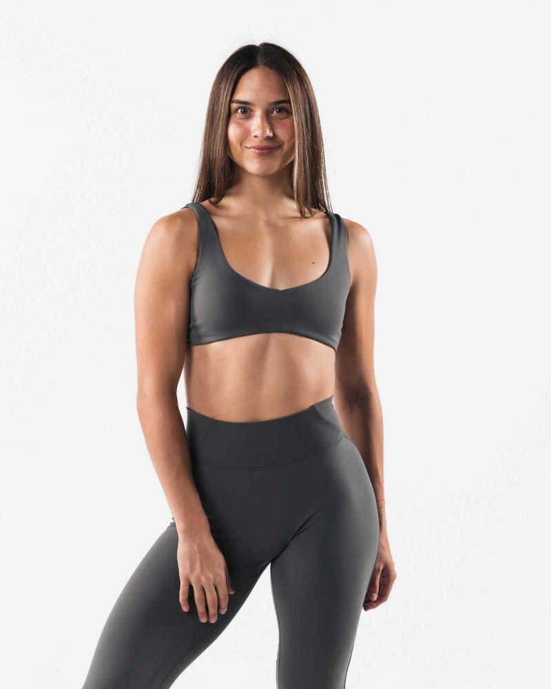 Grey Women\'s Alphalete Aura Sculpt Sports Bra | UAE-158027