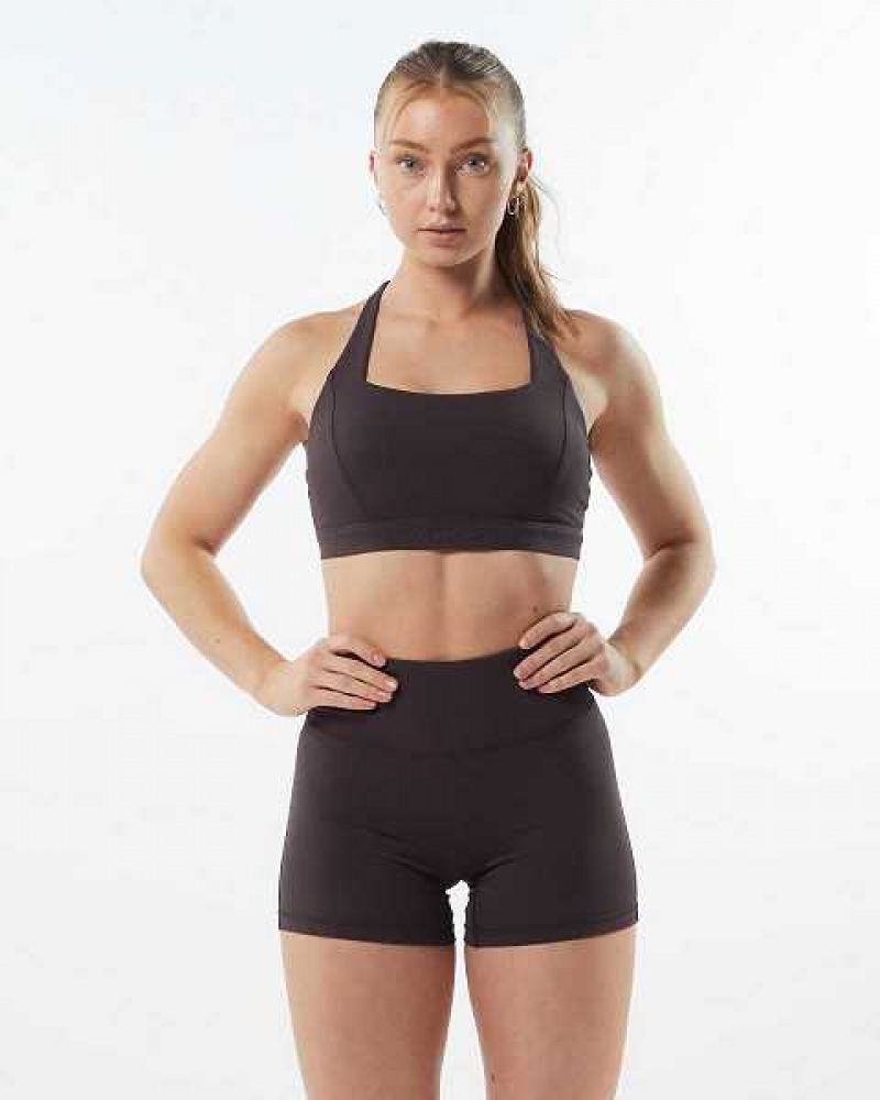 Grey Women's Alphalete Pulse Kinetic Sports Bra | UAE-974256