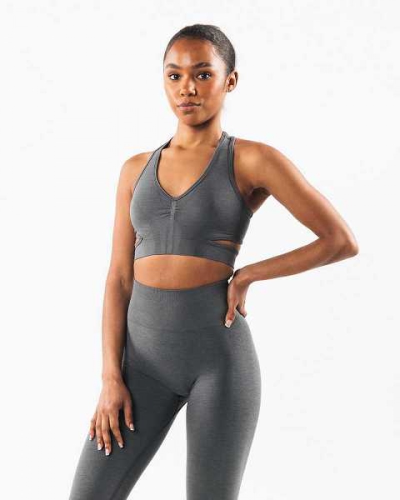 Grey Women's Alphalete Stratus Sports Bra | UAE-538942