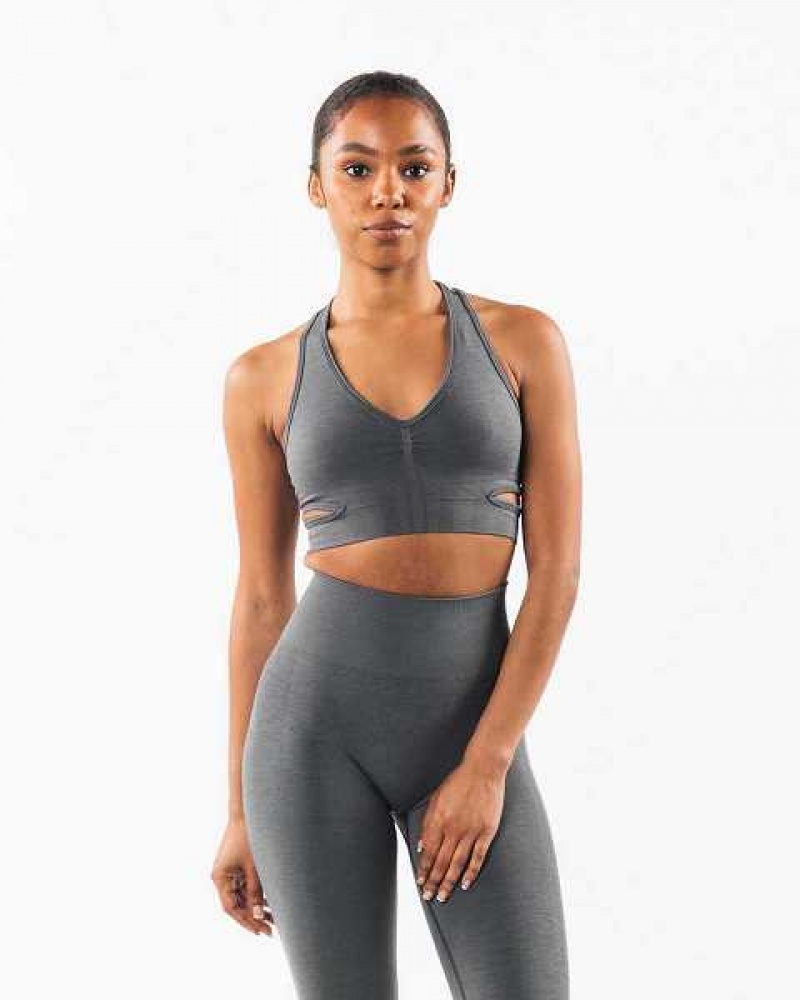 Grey Women\'s Alphalete Stratus Sports Bra | UAE-538942