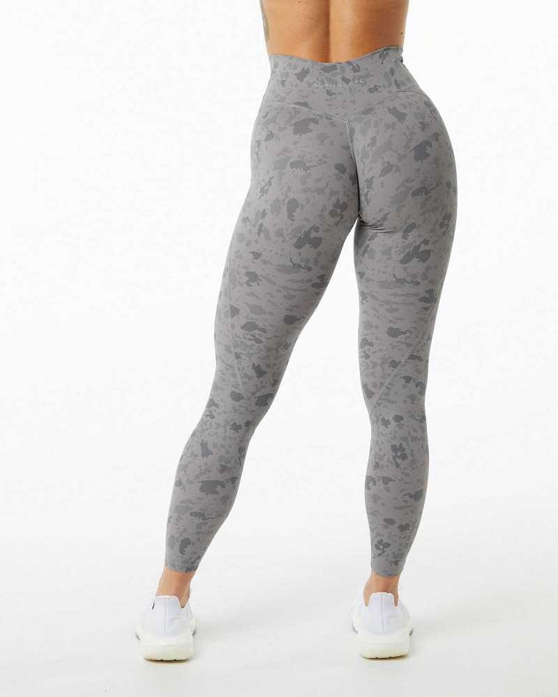 Grey Women's Alphalete Surface Power Leggings | UAE-184532