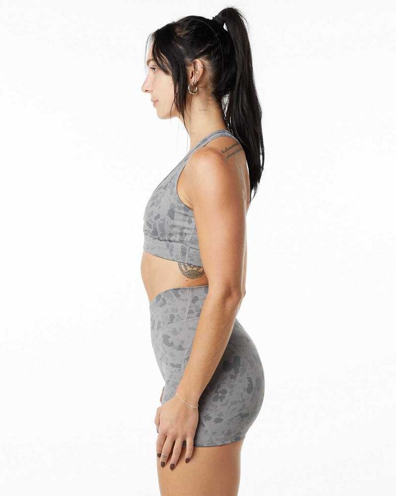 Grey Women's Alphalete Surface Wrap Sports Bra | UAE-604738