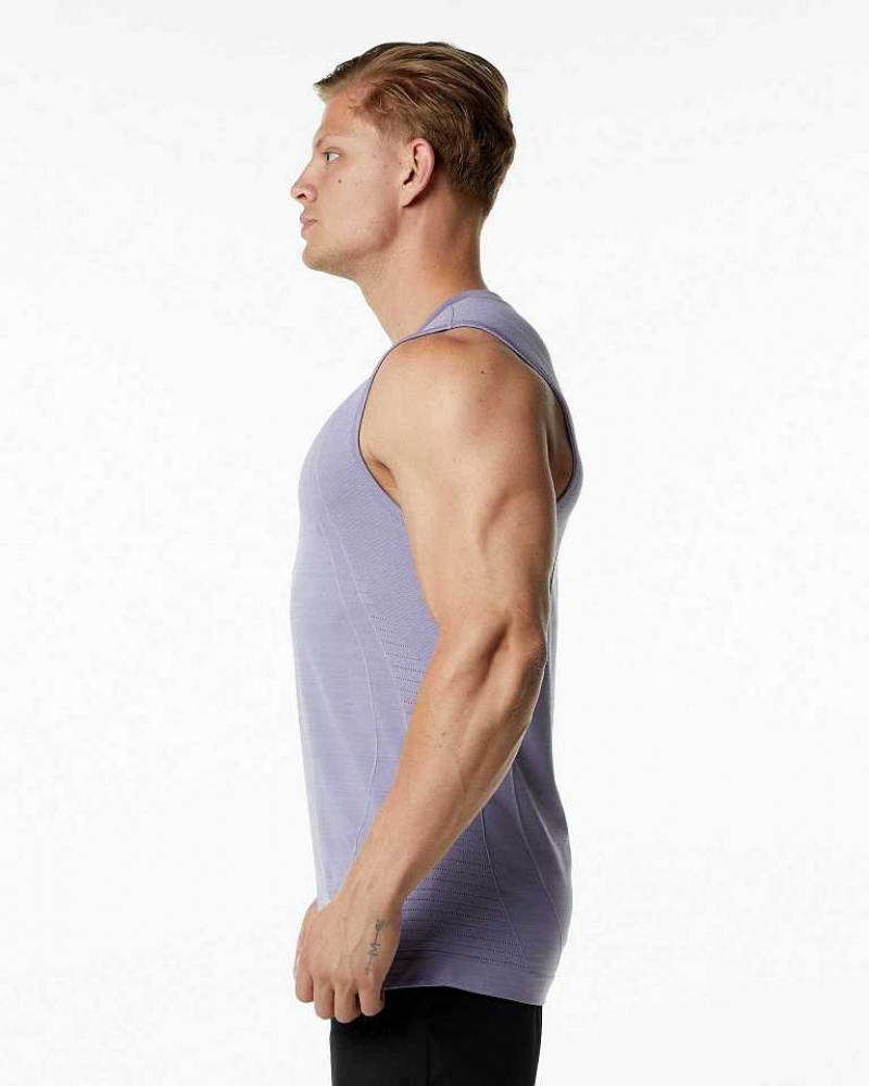 Lavender Men's Alphalete Ozone Tanks | UAE-768531