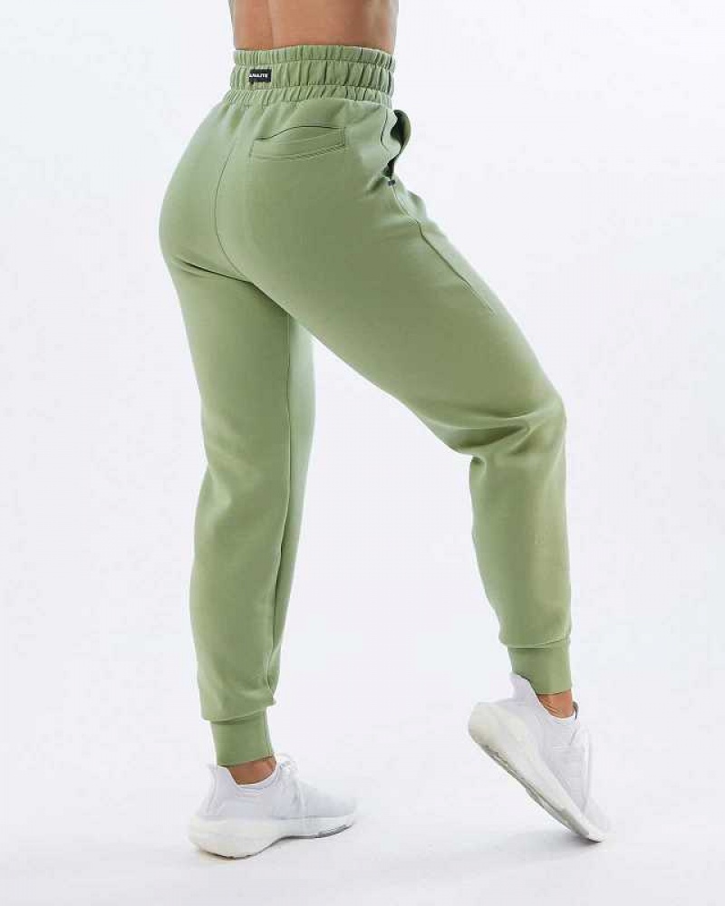 Light Green Women's Alphalete ELMTS Cuffed Jogger | UAE-479085