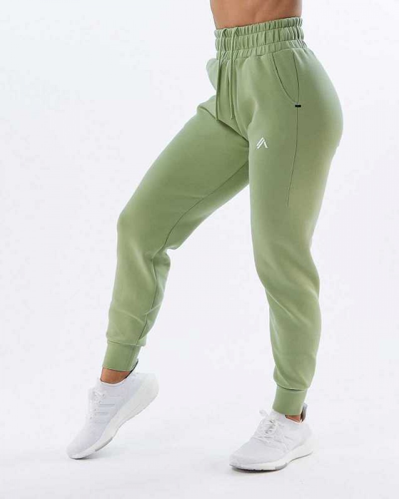 Light Green Women\'s Alphalete ELMTS Cuffed Jogger | UAE-479085