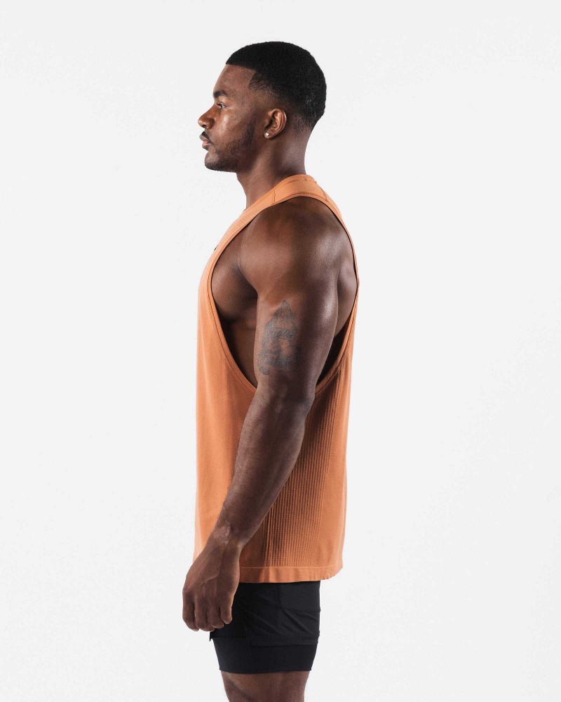 Orange Men's Alphalete AA Airtech Cutoff Tanks | UAE-193426