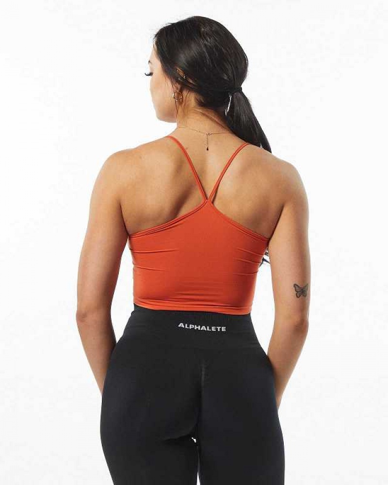 Orange Women's Alphalete Ultrasoft Camisole Tanks | UAE-781069