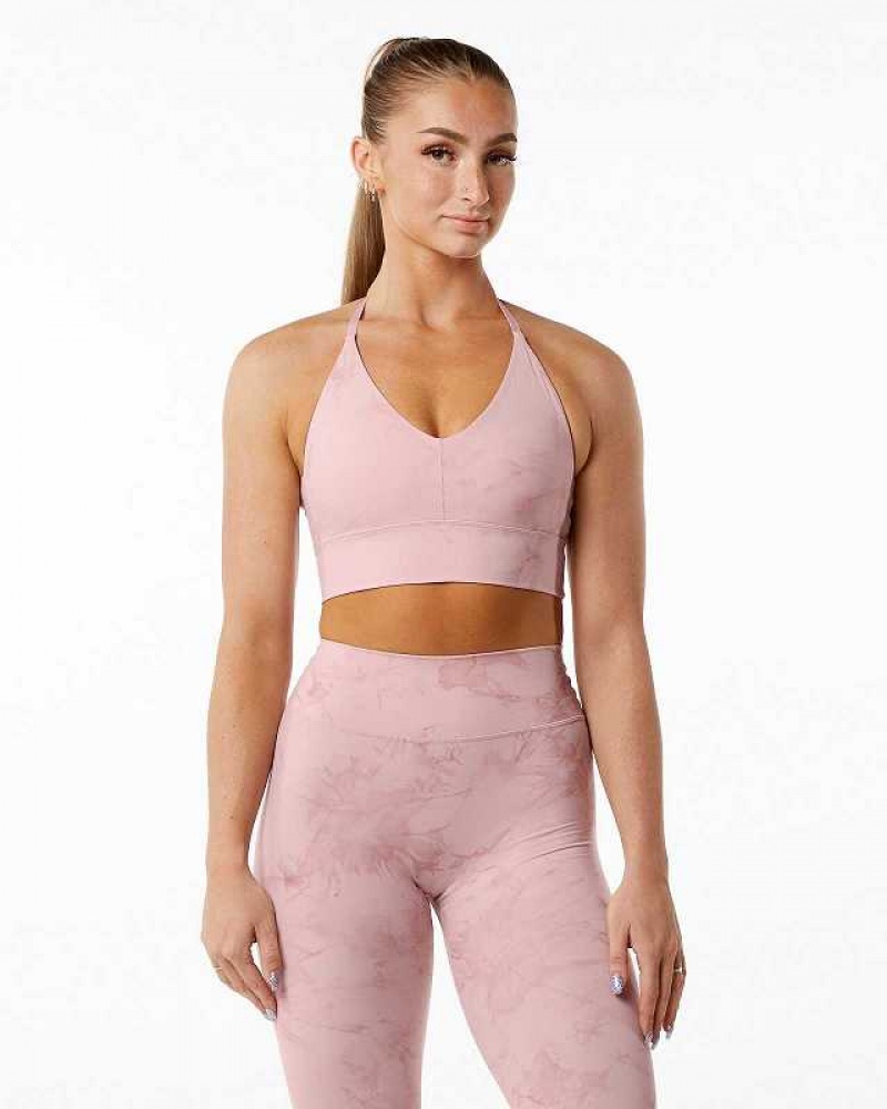 Pink Women\'s Alphalete Alphalux Wonder Sports Bra | UAE-386125