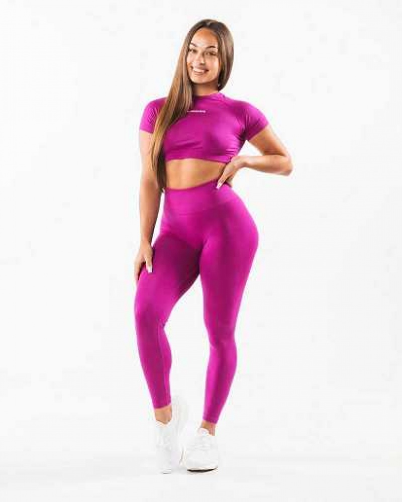 Pink Women's Alphalete Amplify Leggings | UAE-382091