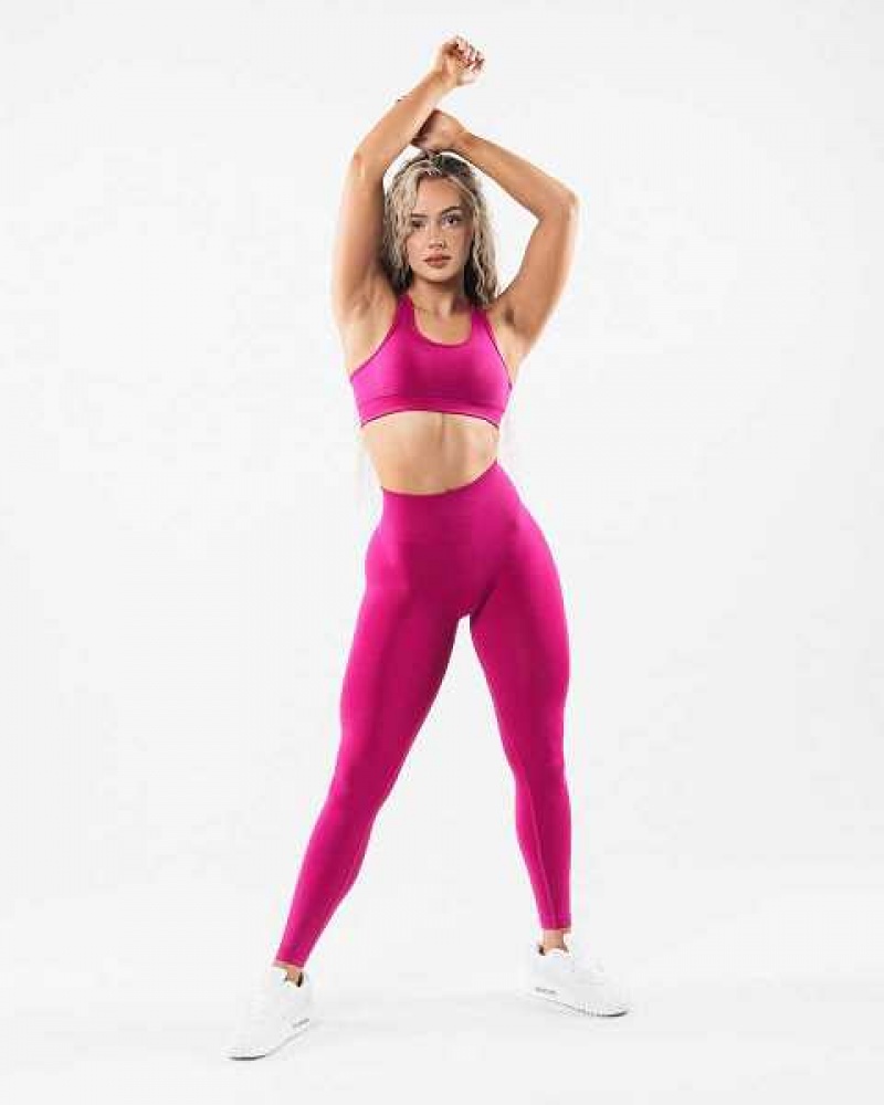 Pink Women's Alphalete Amplify Leggings | UAE-275039