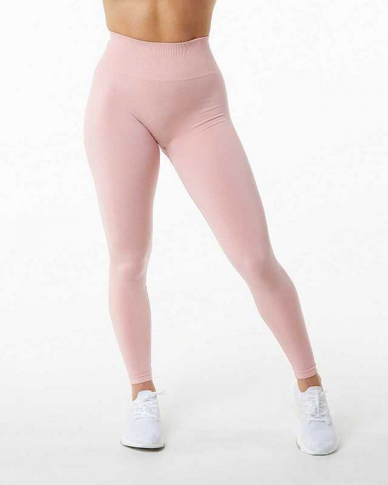 Pink Women's Alphalete Amplify Leggings | UAE-275140