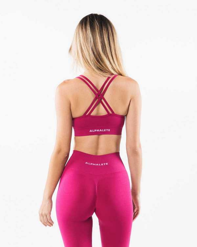 Pink Women's Alphalete Revival Sports Bra | UAE-728503