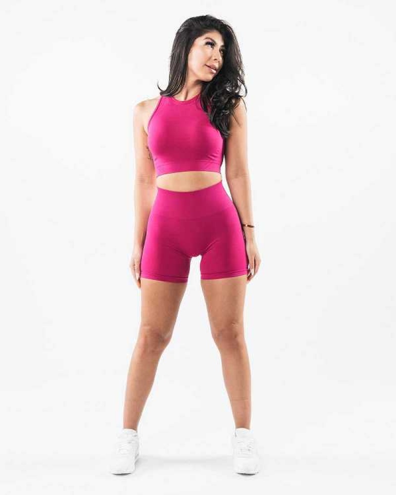 Pink Women's Alphalete Stratus Crop Tanks | UAE-309125