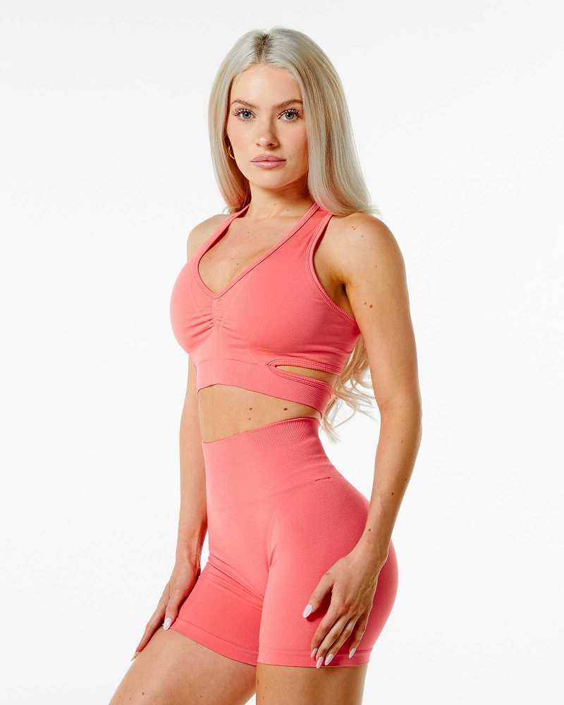 Pink Women's Alphalete Stratus Sports Bra | UAE-793840