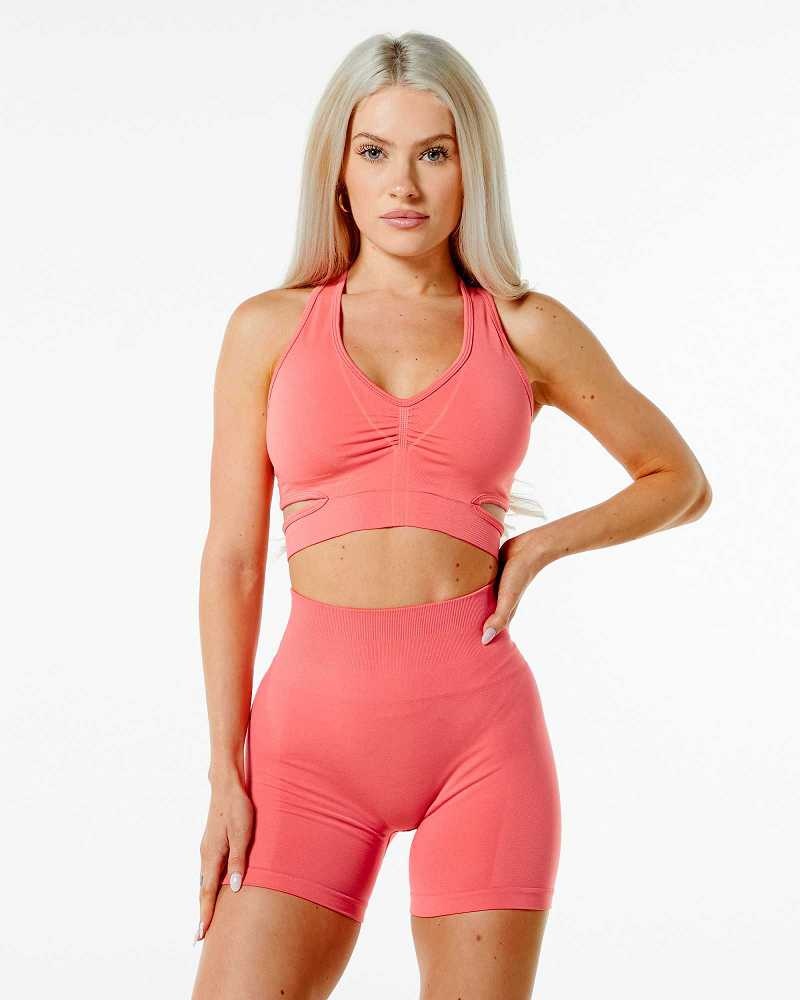 Pink Women\'s Alphalete Stratus Sports Bra | UAE-793840