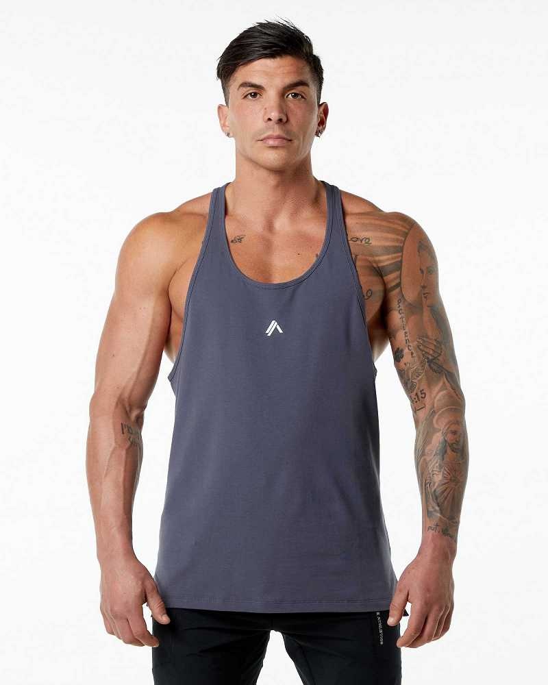 Purple Men\'s Alphalete Emblem Stringer Tanks | UAE-498273