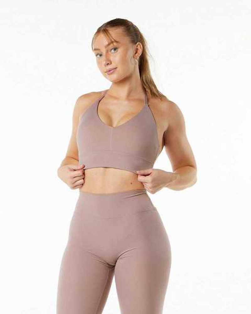 Purple Women\'s Alphalete Alphalux Wonder Sports Bra | UAE-425897