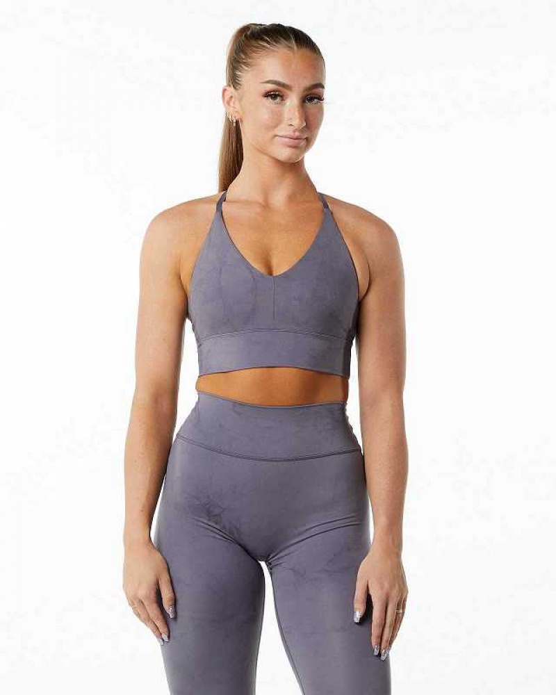 Purple Women\'s Alphalete Alphalux Wonder Sports Bra | UAE-309745