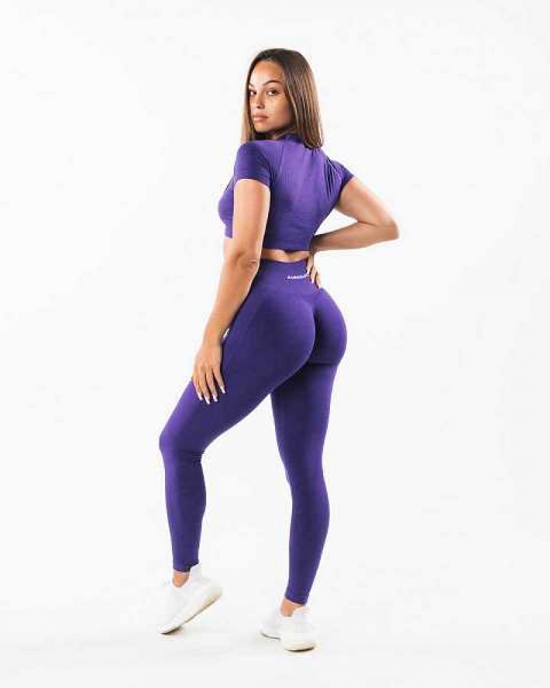 Purple Women's Alphalete Amplify Leggings | UAE-639824