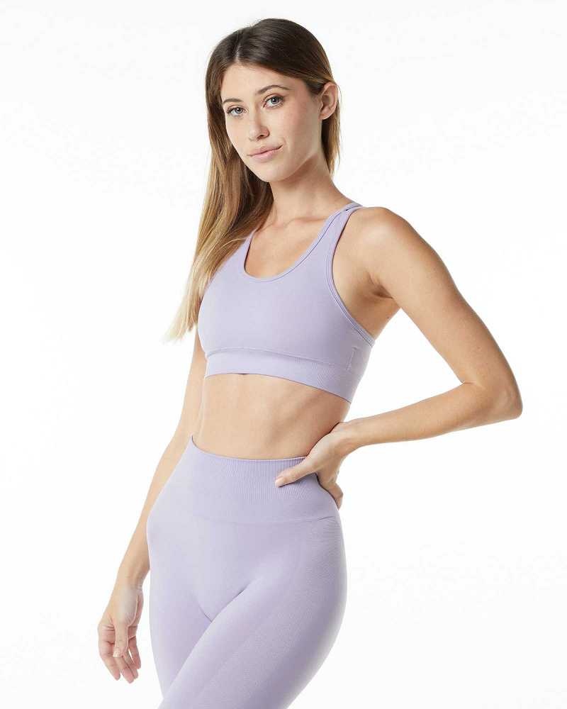 Purple Women's Alphalete Revival Sports Bra | UAE-604398