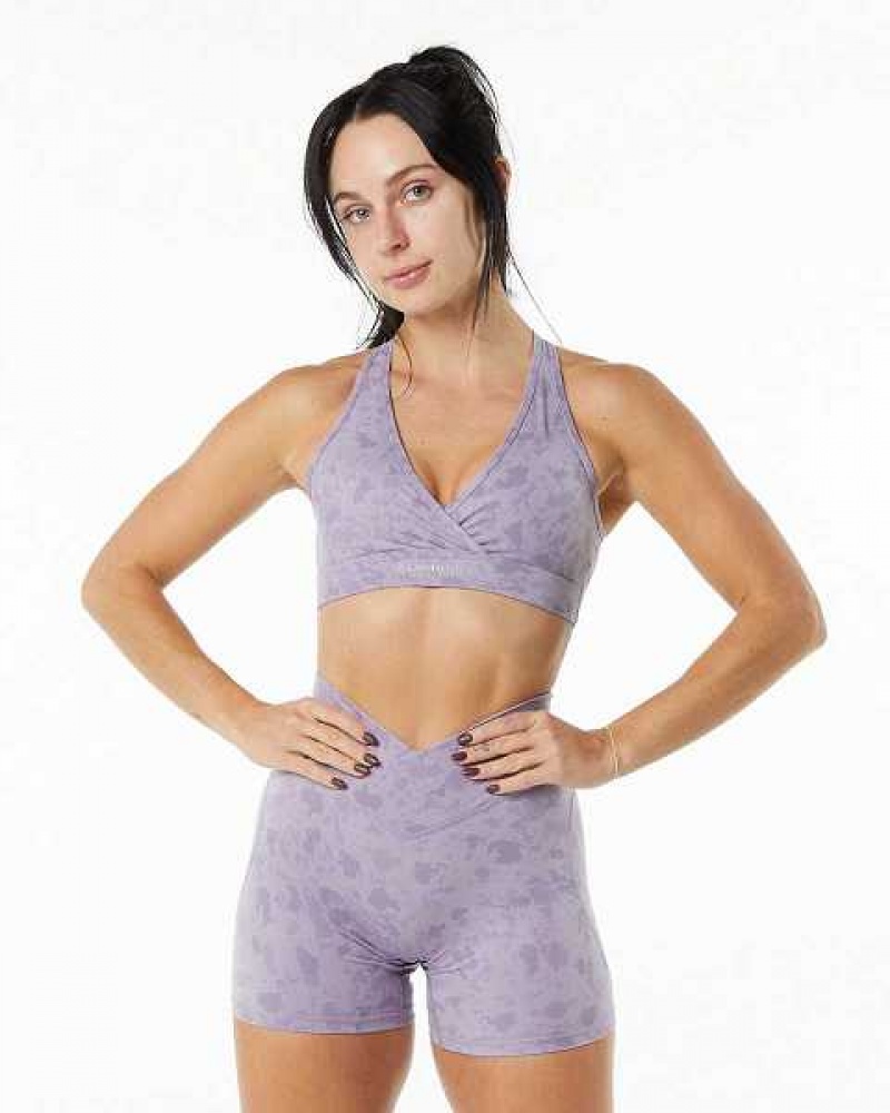 Purple Women\'s Alphalete Surface Wrap Sports Bra | UAE-761820