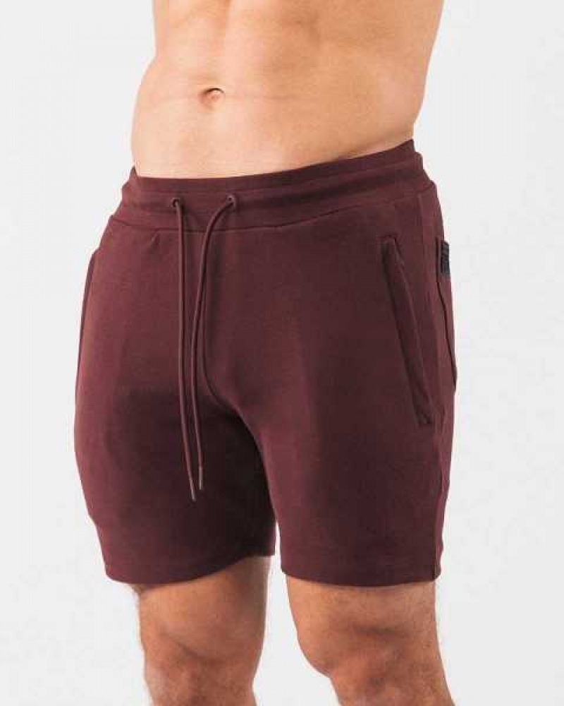 Red Men's Alphalete Identity 6” Shorts | UAE-801624