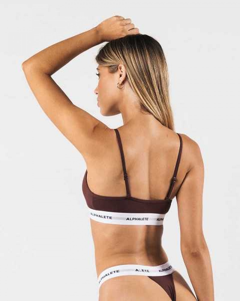 Red Women's Alphalete Acute Bralette Sports Bra | UAE-647210