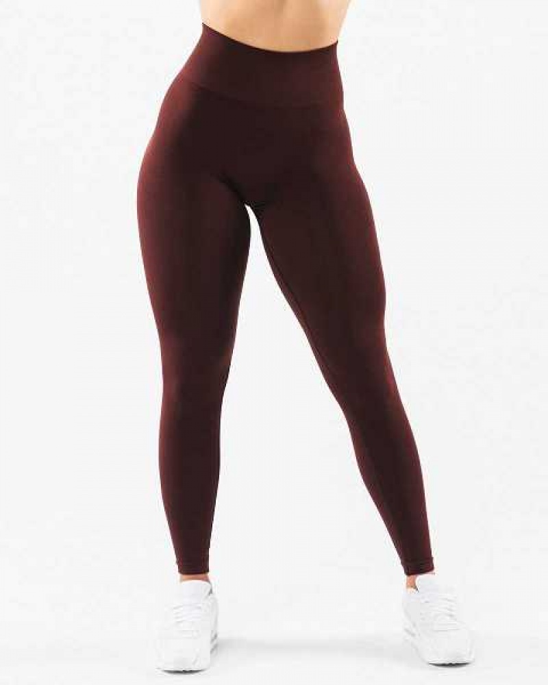 Red Women's Alphalete Amplify Leggings | UAE-380145