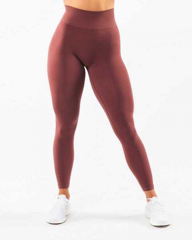 Red Women's Alphalete Amplify Leggings | UAE-940315