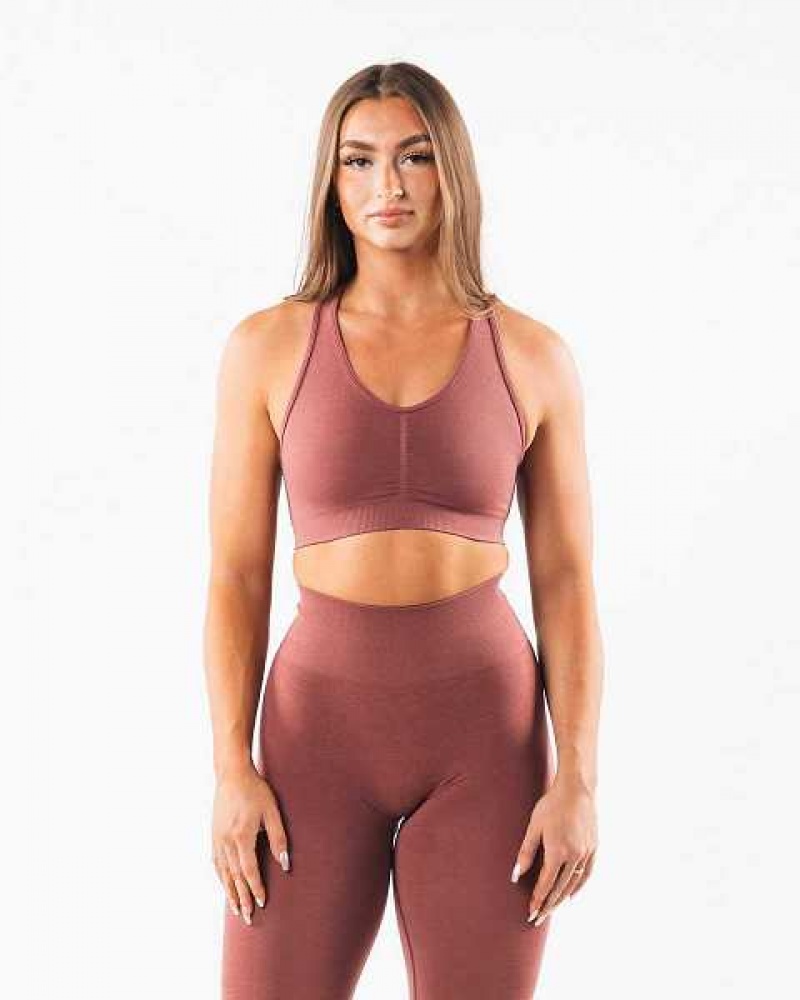 Red Women\'s Alphalete Amplify Sports Bra | UAE-682970