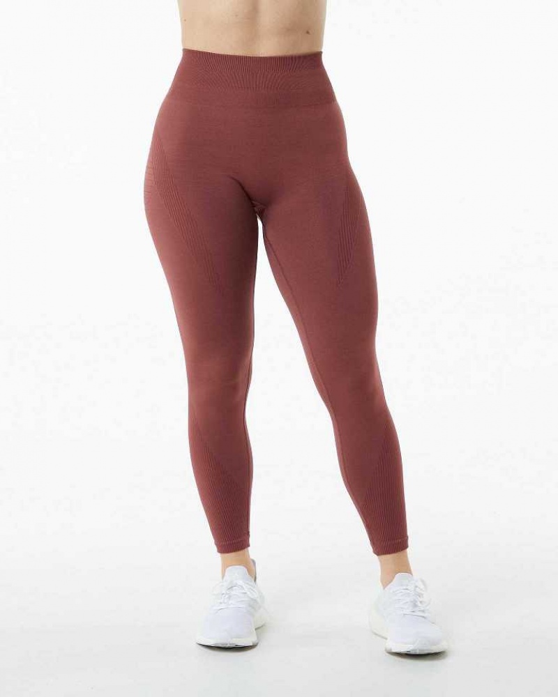 Red Women's Alphalete Ozone Leggings | UAE-981630