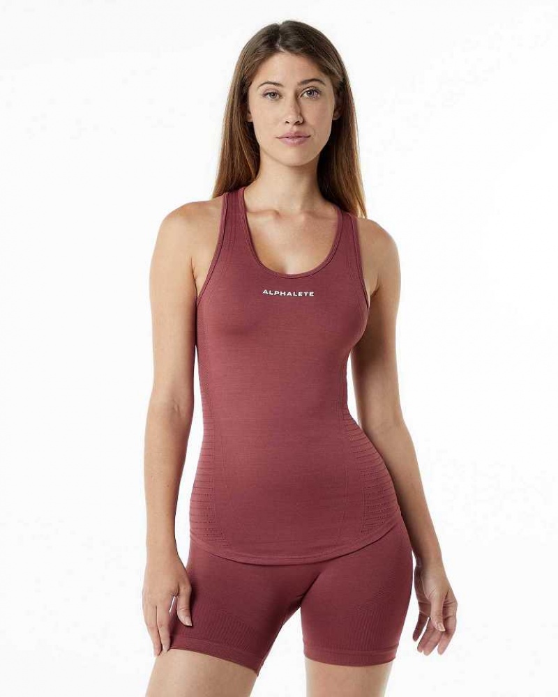 Red Women\'s Alphalete Ozone Racer Tanks | UAE-864715