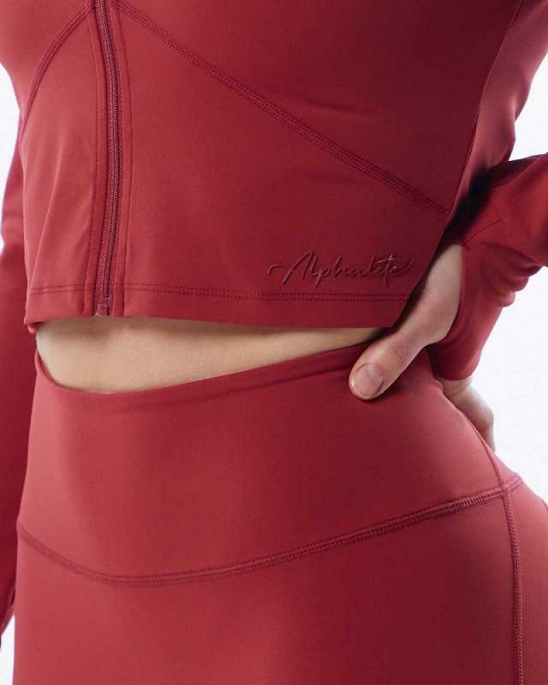 Red Women's Alphalete Pulse Jackets | UAE-259063