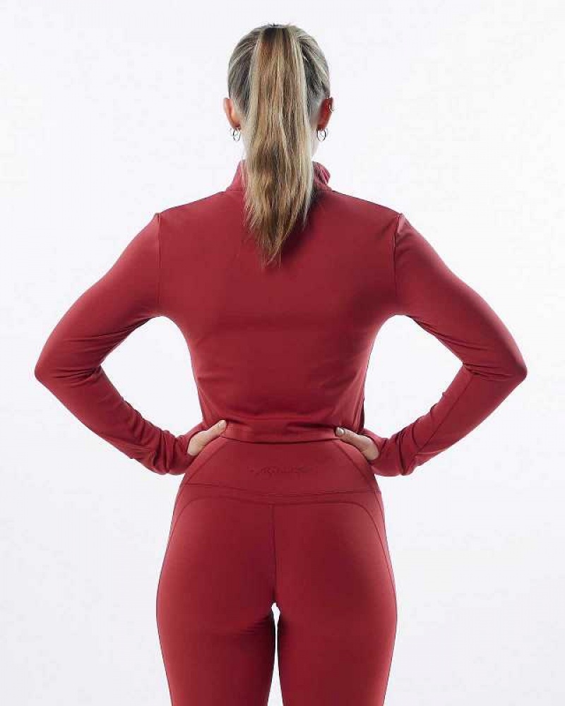 Red Women's Alphalete Pulse Jackets | UAE-259063