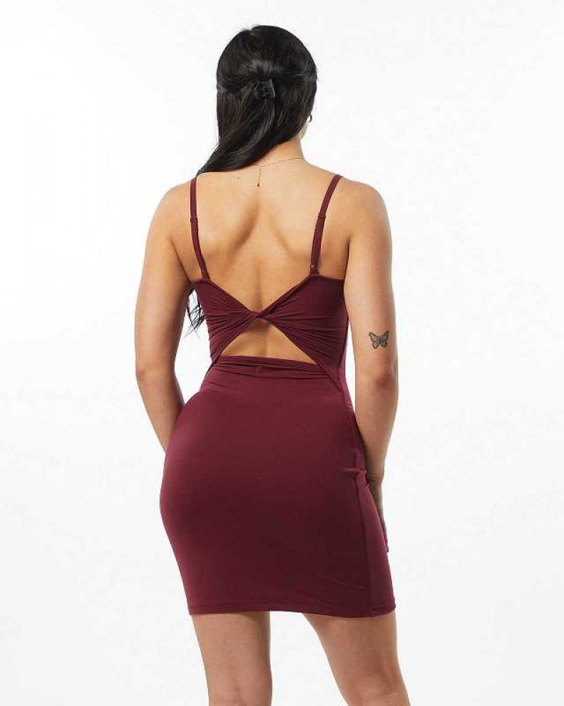 Red Women's Alphalete Ultrasoft Allure Dress | UAE-678102