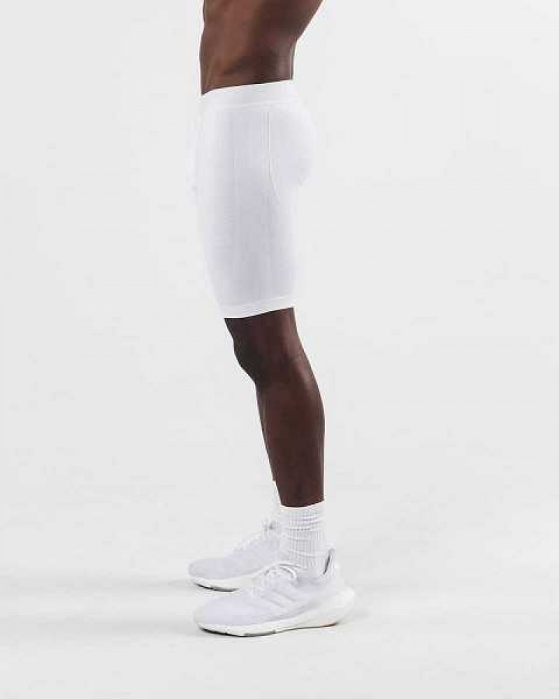 White Men's Alphalete Reform Compression Shorts | UAE-231489