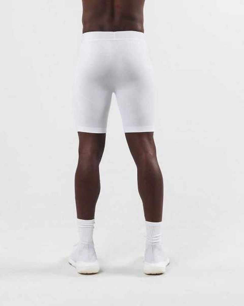 White Men's Alphalete Reform Compression Shorts | UAE-231489