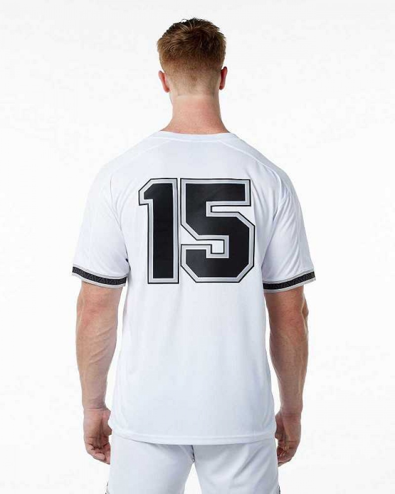 White Men's Alphalete Varsity NFL Jersey | UAE-381645