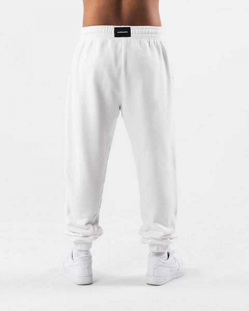 White Unisex Alphalete Earth Dye Natural Jogger | UAE-529103